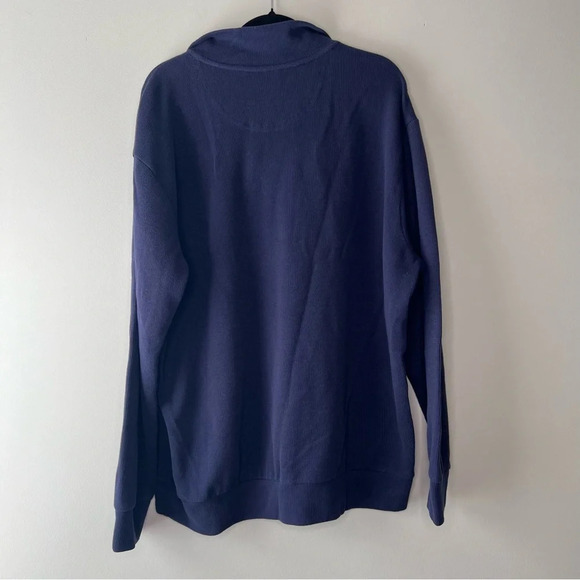 US Polo Assn 1/4 zip pullover navy blue with red embroidered logo ribbed vintage - Picture 4 of 7